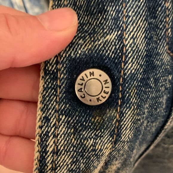 Vintages Calvin Klein denim acid washed trucker jacket mens size large - Picture 6 of 15
